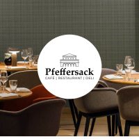 ein Bild von einem Restaurant mit einem weißen Kreis darüber, der Alte Liebe Catering zeigt